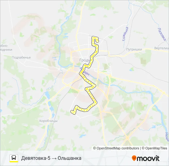 Автобус 17-Т: карта маршрута