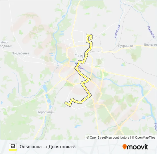 Автобус 17-Т: карта маршрута