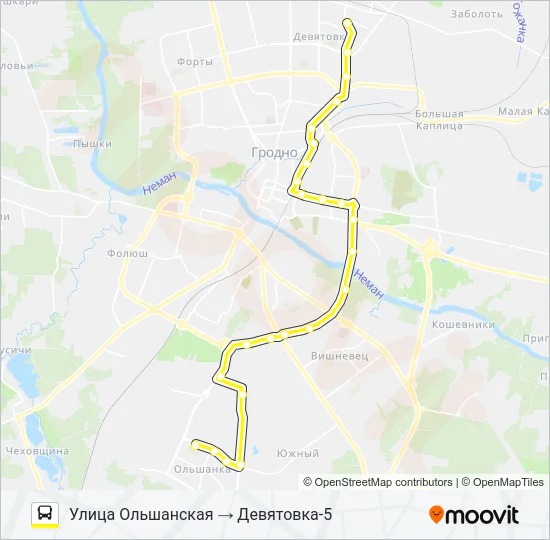 Автобус 18-Т: карта маршрута