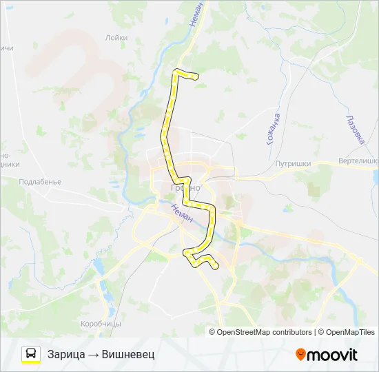 Автобус 25-Т: карта маршрута