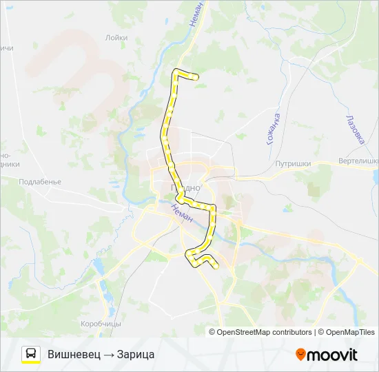 Автобус 25-Т: карта маршрута