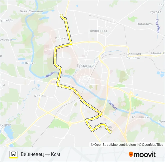 Автобус 32-Т: карта маршрута