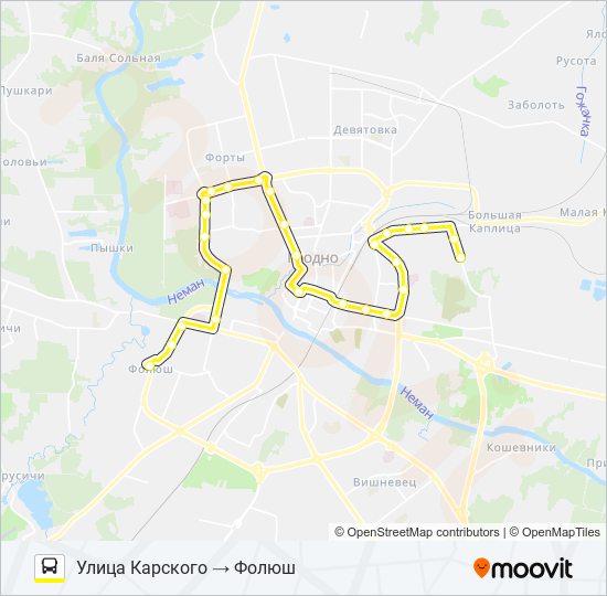 35-Т bus Line Map