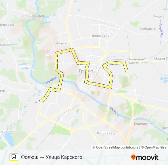 Автобус 35-Т: карта маршрута