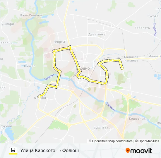 Автобус 35-Т: карта маршрута
