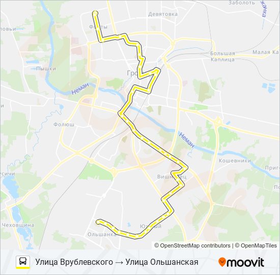 36-Т bus Line Map