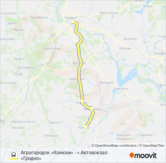 КОНЮХИ bus Line Map