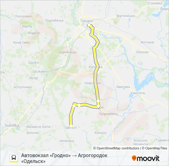 ОДЕЛЬСК Bus Line Map