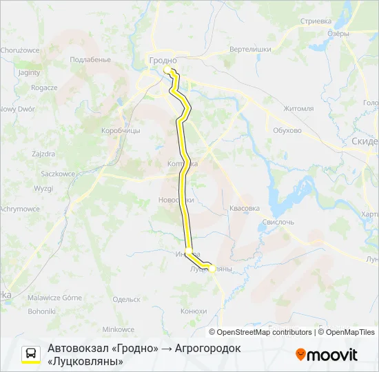 Автобус ЛУЦКОВЛЯНЫ: карта маршрута