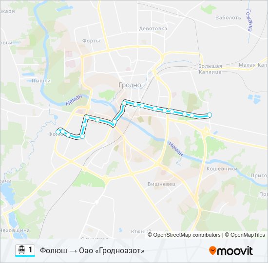 1 cable car Line Map