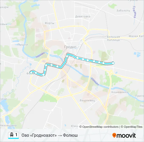 Канатная дорога 1: карта маршрута