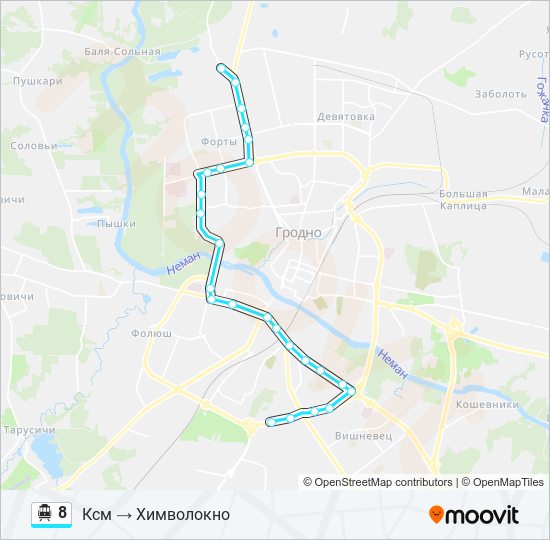 8 cable car Line Map