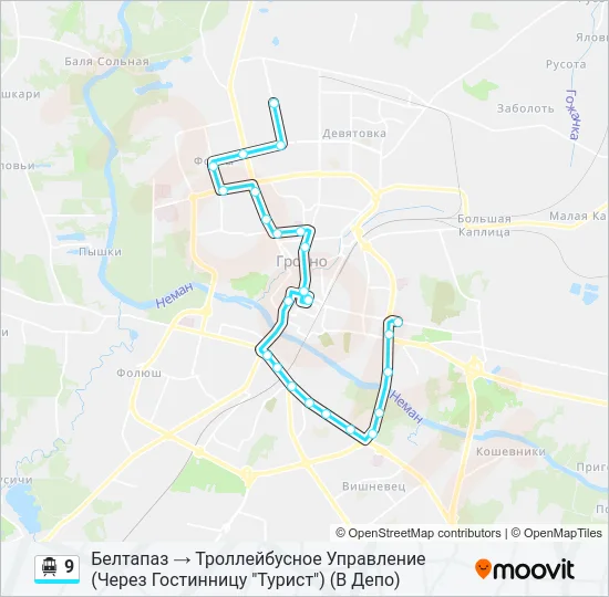 Канатная дорога 9: карта маршрута