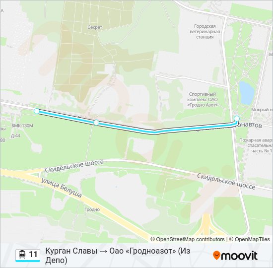 Канатная дорога 11: карта маршрута