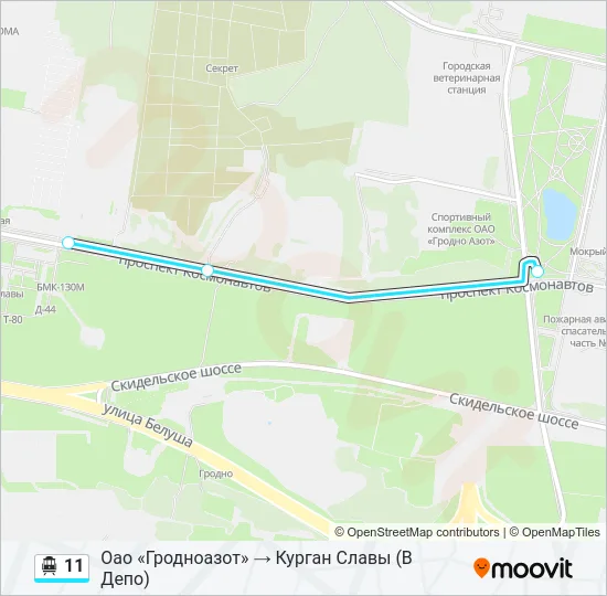 Канатная дорога 11: карта маршрута