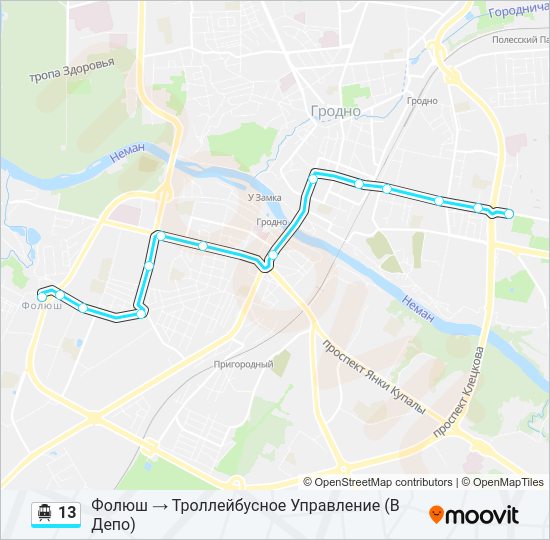 Канатная дорога 13: карта маршрута