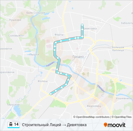 Канатная дорога 14: карта маршрута