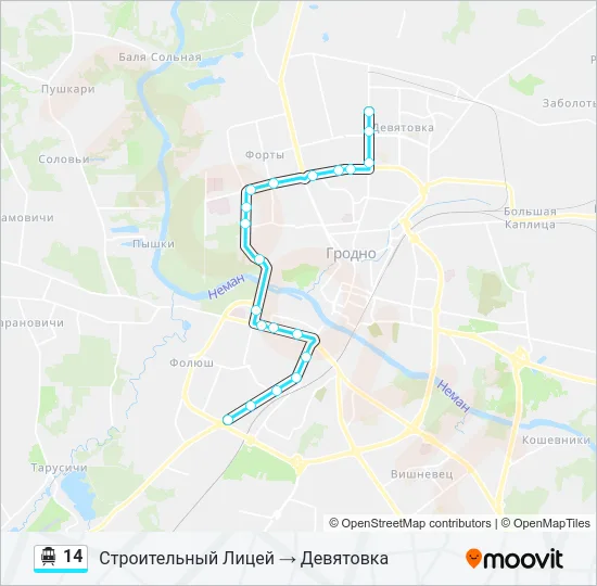 Канатная дорога 14: карта маршрута