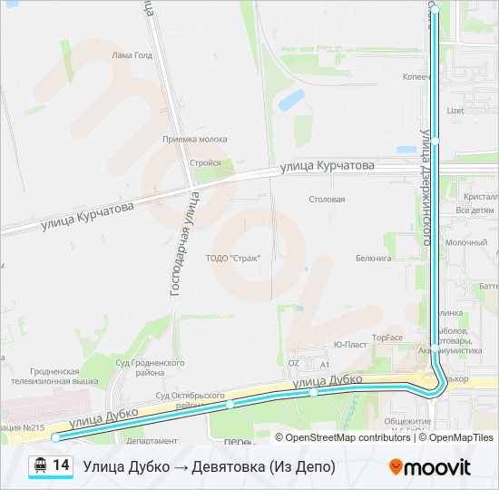 Канатная дорога 14: карта маршрута