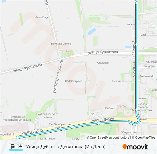 Канатная дорога 14: карта маршрута