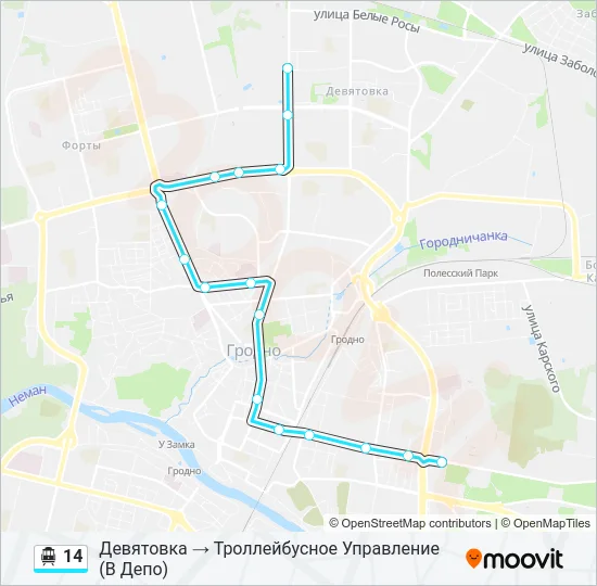 Канатная дорога 14: карта маршрута