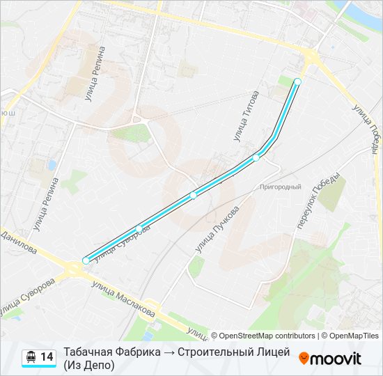 Канатная дорога 14: карта маршрута