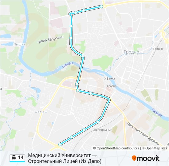 Канатная дорога 14: карта маршрута
