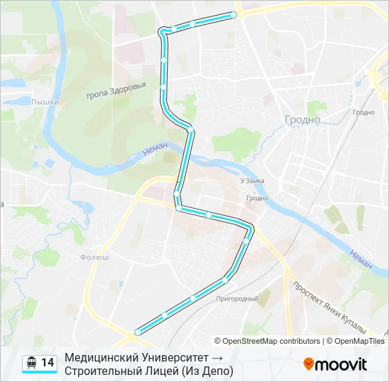 Канатная дорога 14: карта маршрута