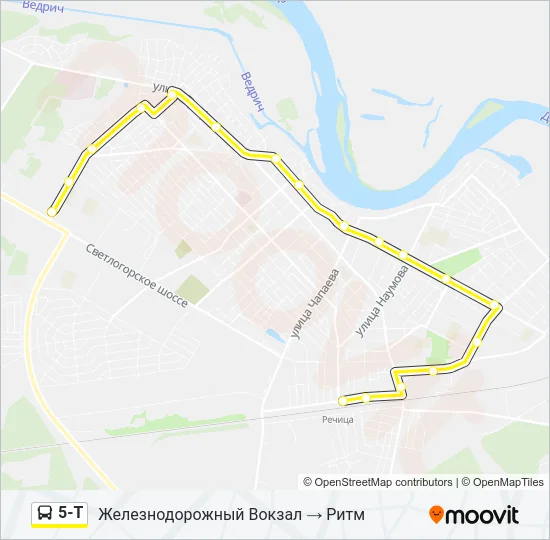 Автобус 5-Т: карта маршрута
