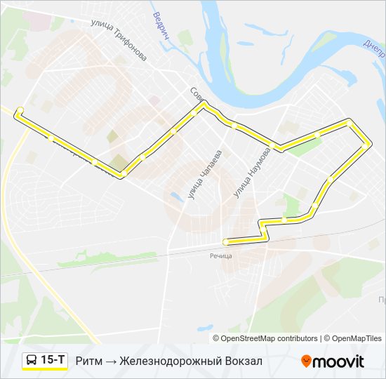 Автобус 15-Т: карта маршрута