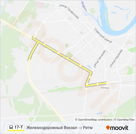 Автобус 17-Т: карта маршрута