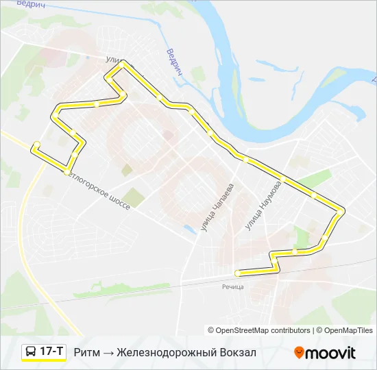 Автобус 17-Т: карта маршрута