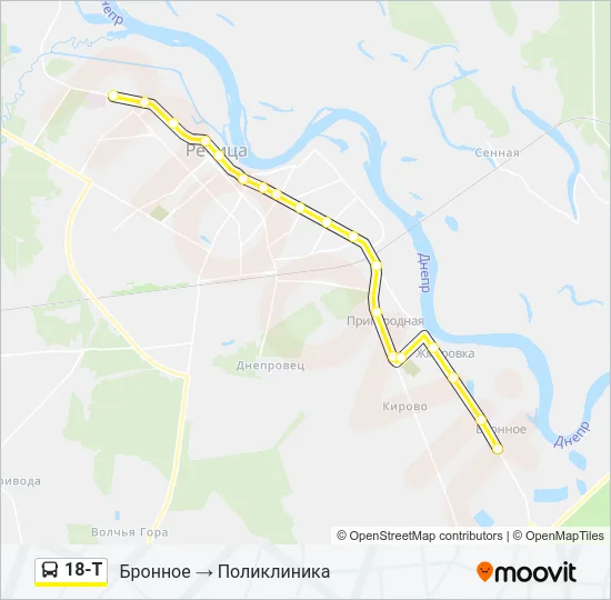 Автобус 18-Т: карта маршрута