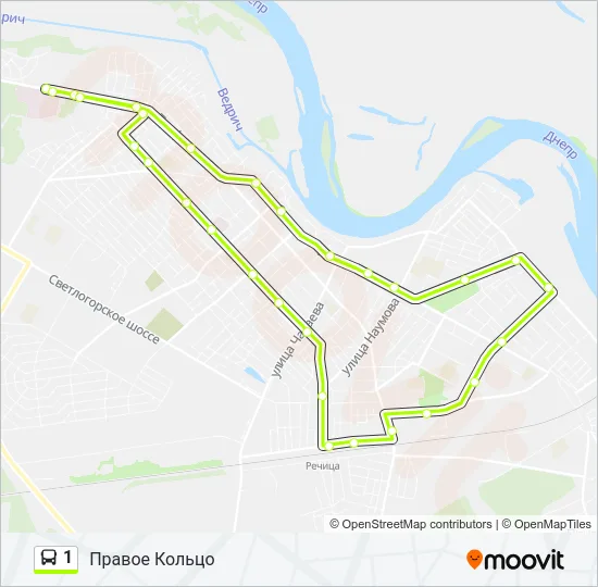 1 Bus Line Map
