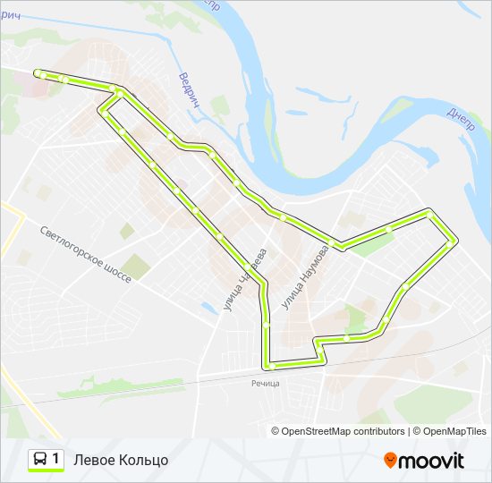 Автобус 1: карта маршрута