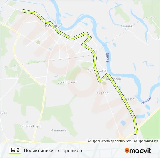 Автобус 2: карта маршрута