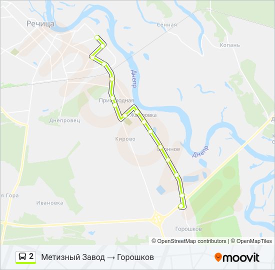 Автобус 2: карта маршрута