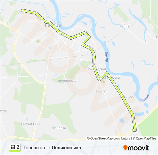 Автобус 2: карта маршрута