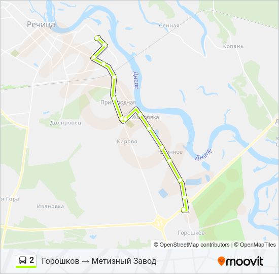 Автобус 2: карта маршрута