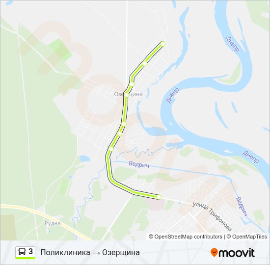 Автобус 3: карта маршрута