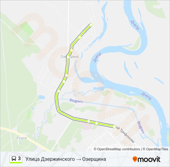 Автобус 3: карта маршрута