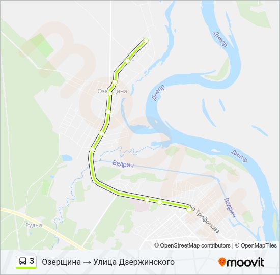 Автобус 3: карта маршрута