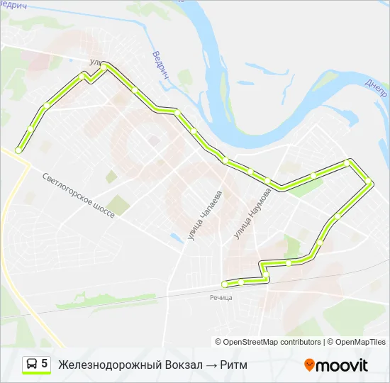 Автобус 5: карта маршрута