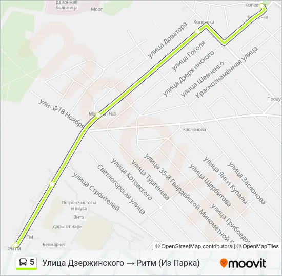 5 Bus Line Map