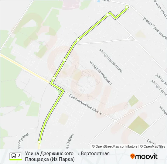 Автобус 7: карта маршрута
