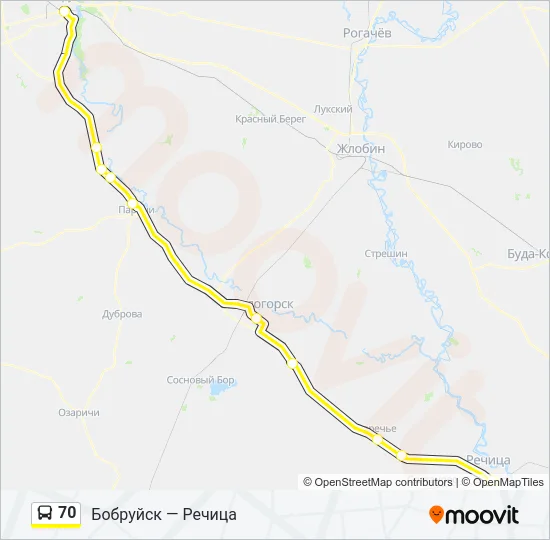 70 Bus Line Map