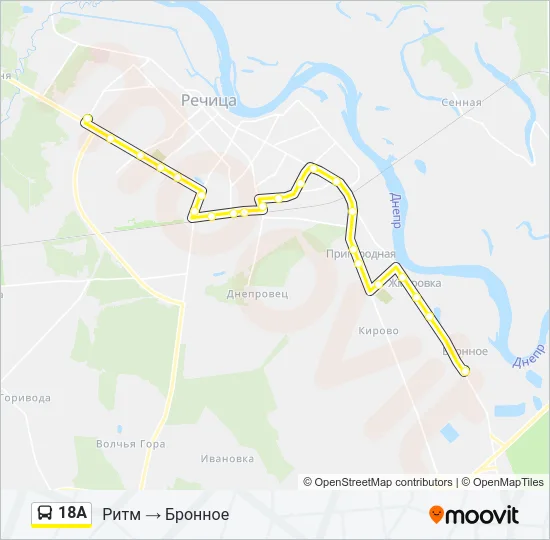 18А Bus Line Map