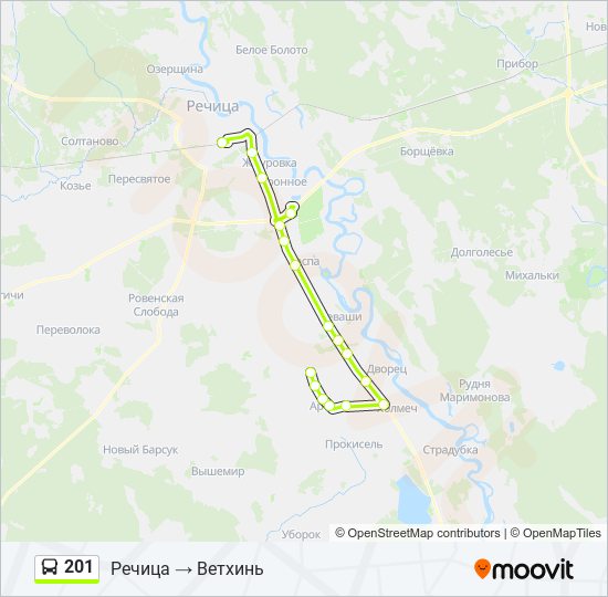 Автобус 201 на карте
