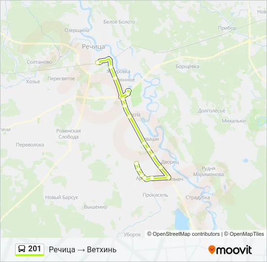 201 Bus Line Map