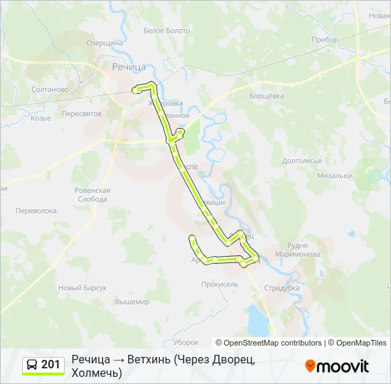 201 Bus Line Map